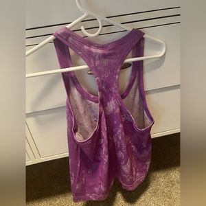 Purple/white Lulu lemon tank tops